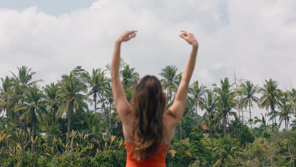 Sexy Woman Relaxing By Swimming Pool Wearing Bikini Enjoying Tropical Vacation At Luxury Hotel