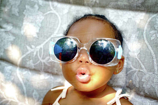 Kids Sunglasses Baby Clout Goggles Baby Girl Sitting On Lounge