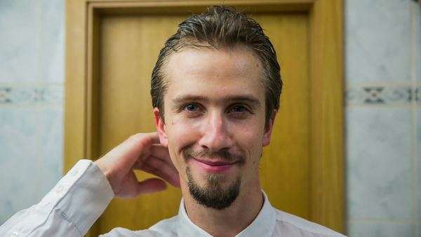 Happy Business Man With Stylish Hair Smiling Business Man Styling