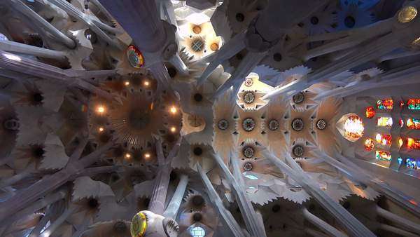 Low Angle Looking At The Ceiling In The Beautiful Interior Of The
