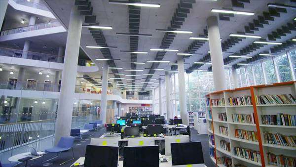 Interior view of a large modern university building. . - Stock Video ... Interior view of a large modern university building. . - Stock Video ...