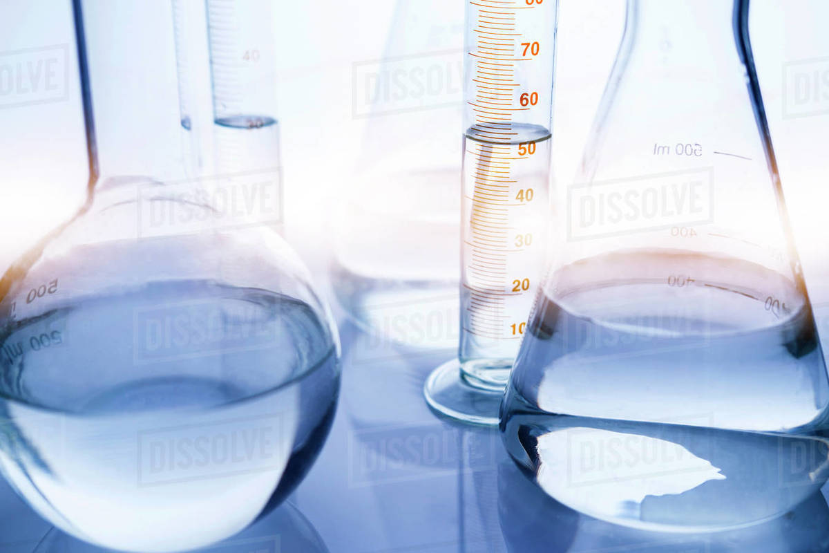 Water in beakers Stock Photo Dissolve