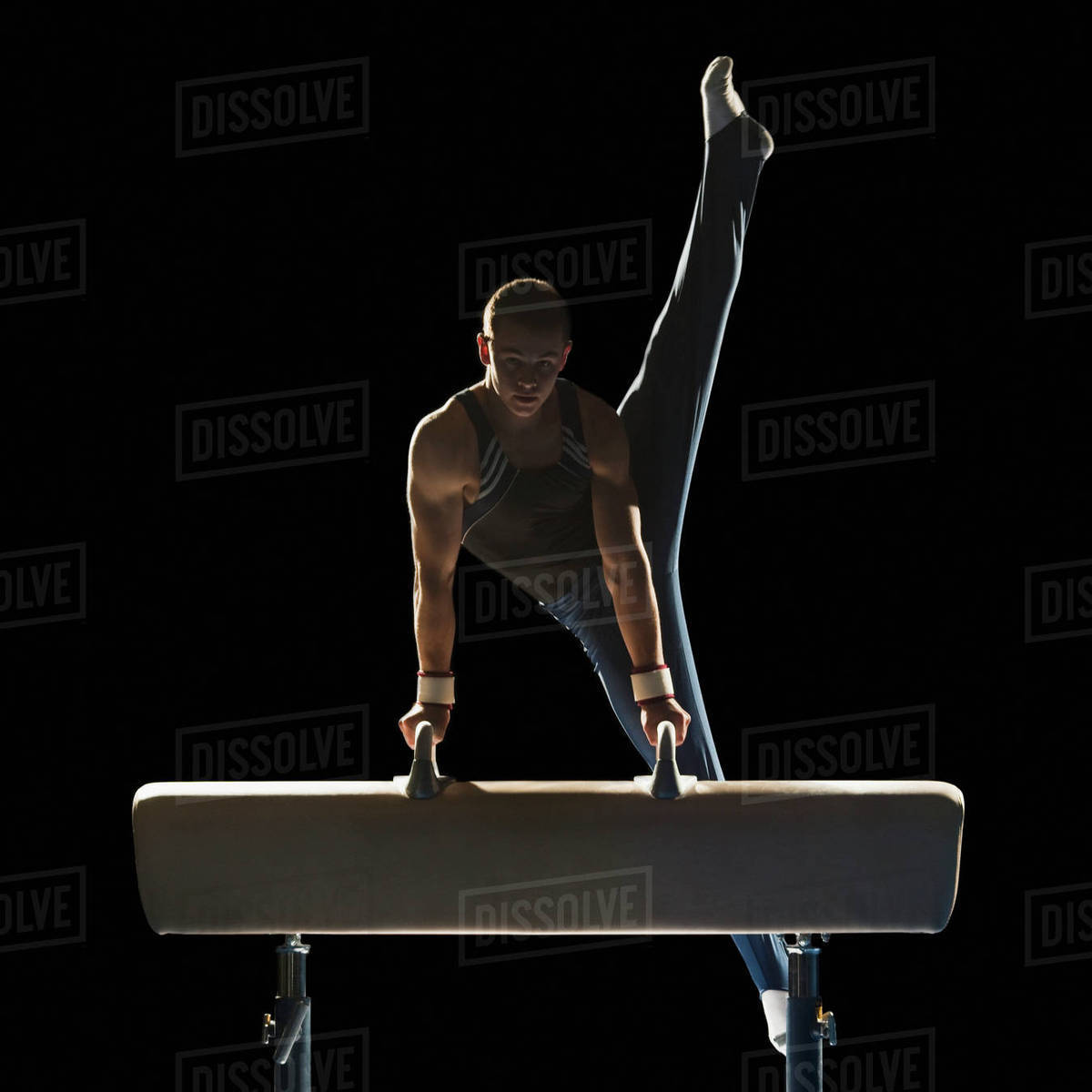 Gymnast on pommel horse Stock Photo Dissolve