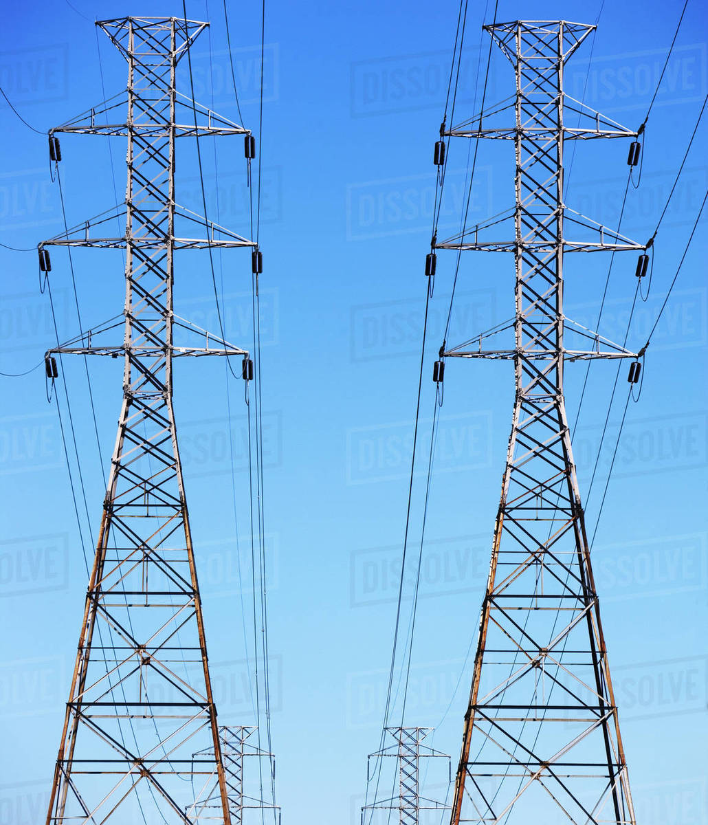 Electricity pylons Stock Photo Dissolve