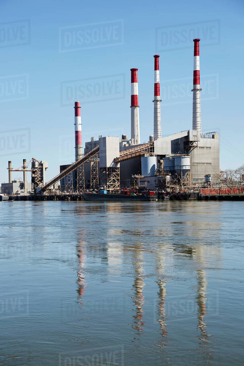Usa New York New York City Brooklyn Factory By East River Stock Photo Dissolve