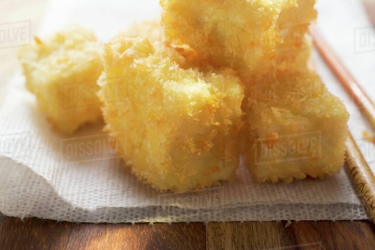 Breaded tofu cubes (Asia) - Stock Photo - Dissolve