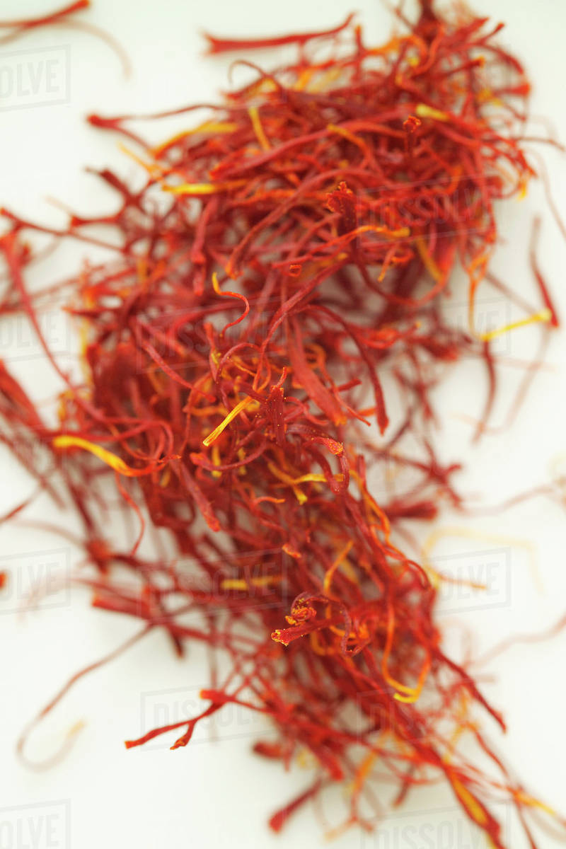 Saffron threads Stock Photo Dissolve