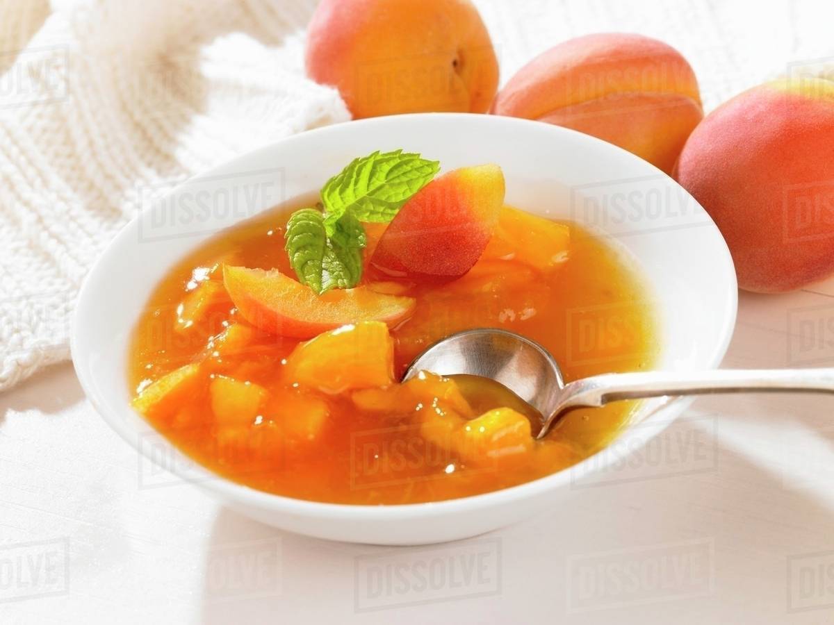 Apricot compote Stock Photo Dissolve
