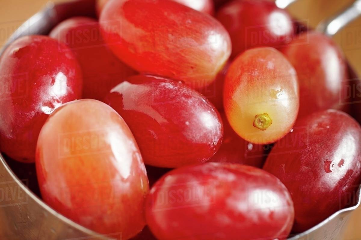 Red, seedless grapes (closeup) Stock Photo Dissolve