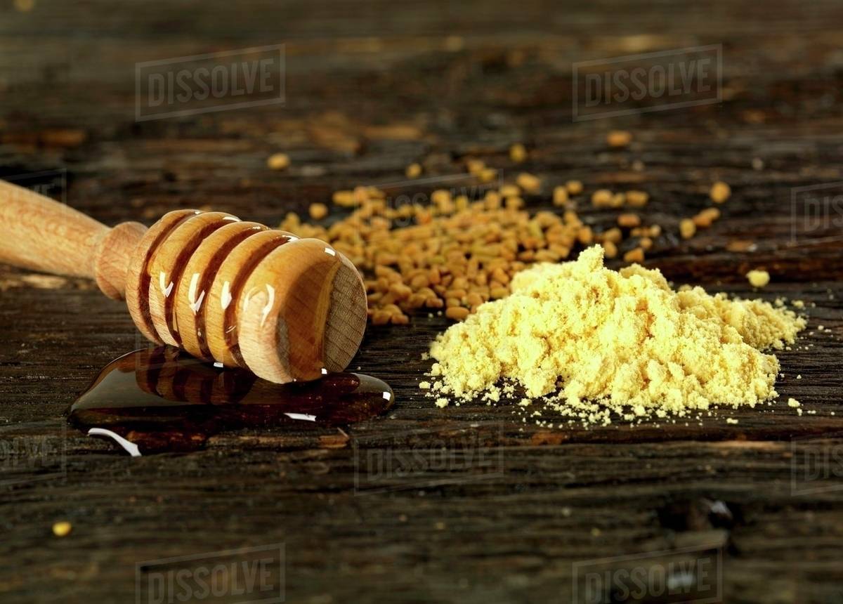 Ingredients for honey mustard Stock Photo Dissolve