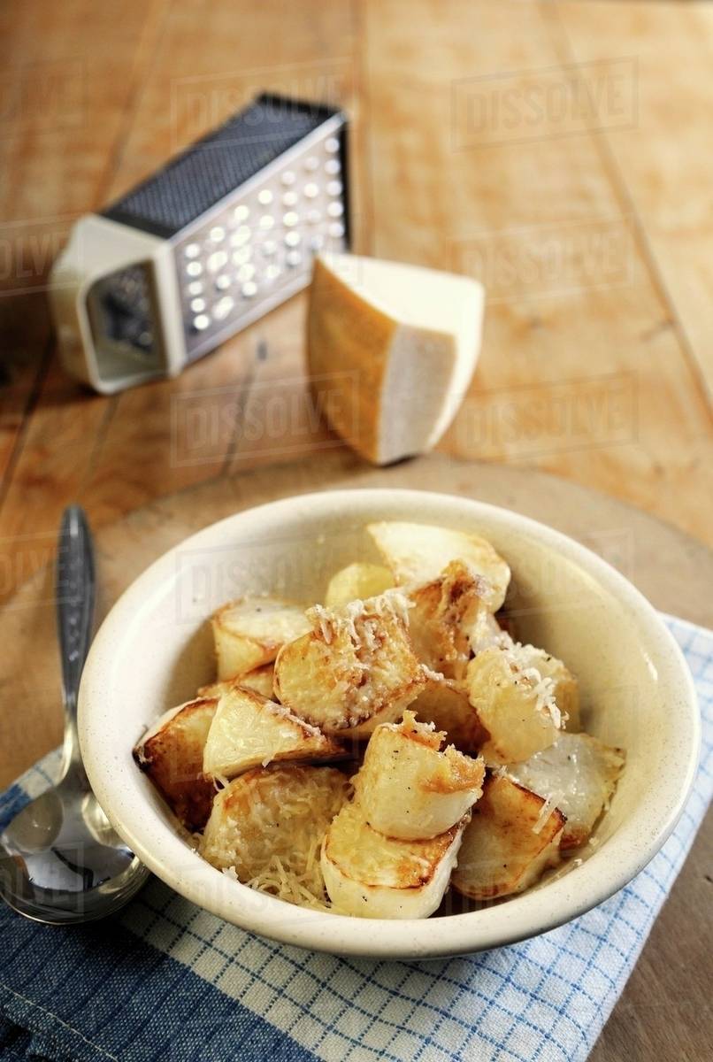 Roasted turnip with Parmesan cheese Stock Photo Dissolve