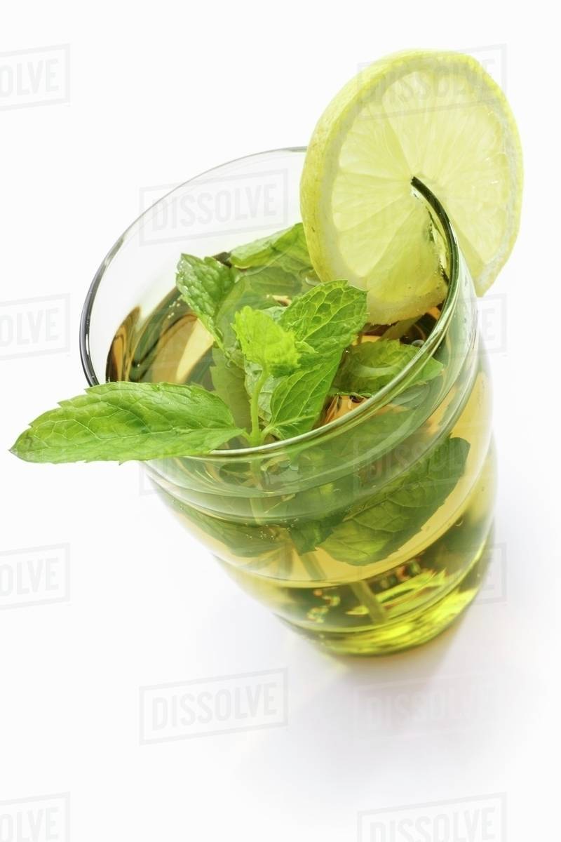 Peppermint tea with lemon Stock Photo Dissolve