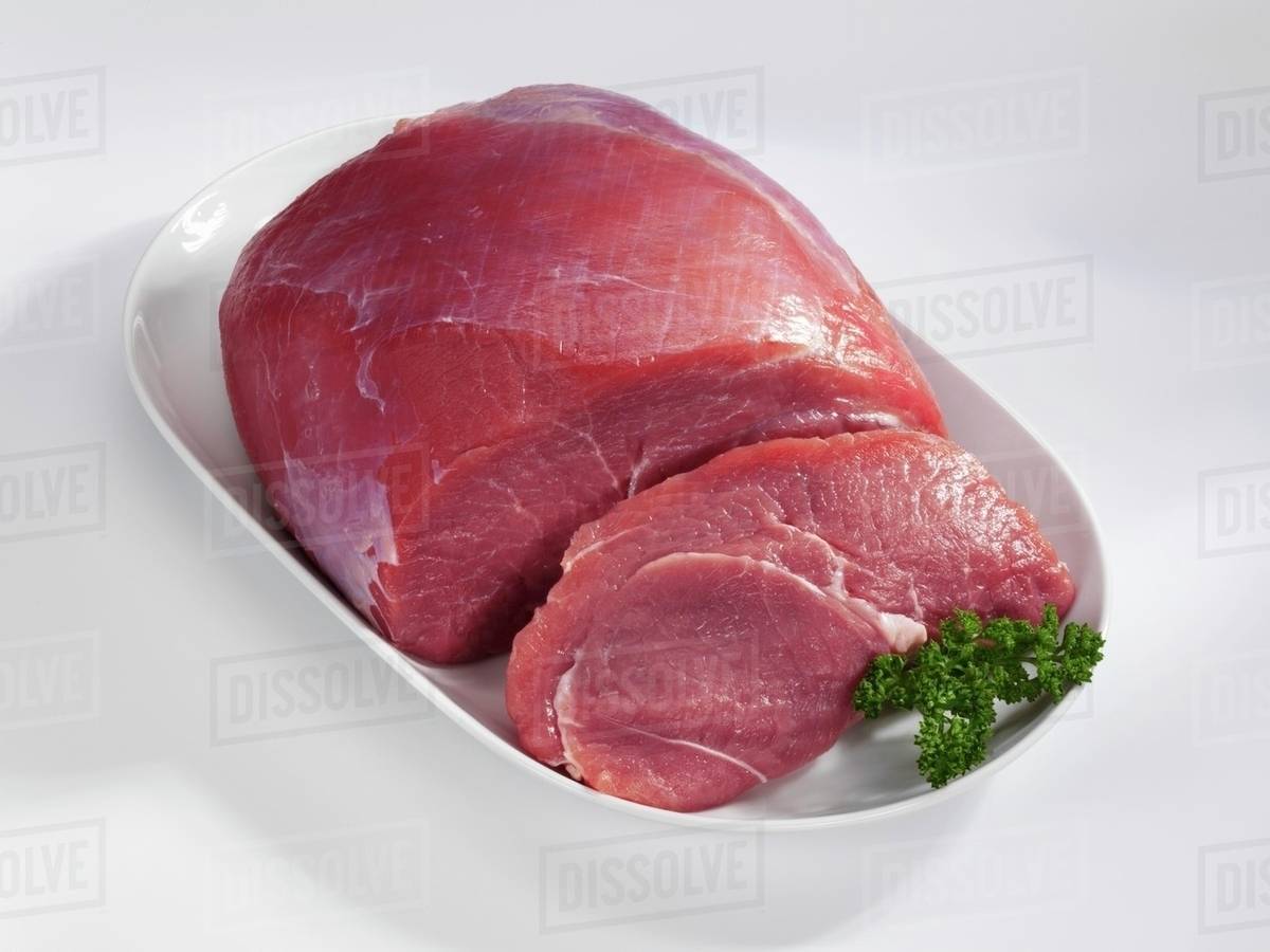 Veal nut in a bowl Stock Photo Dissolve