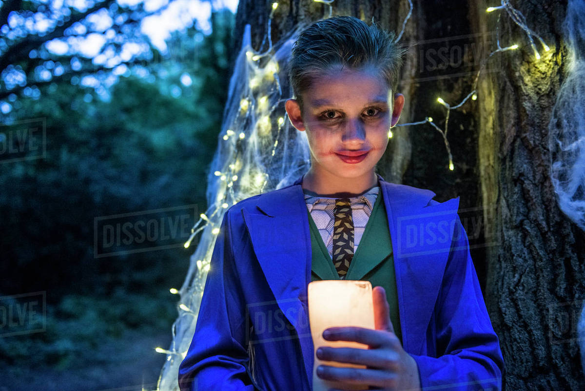 A boy dressed in costume for Halloween Night Royalty-free stock photo