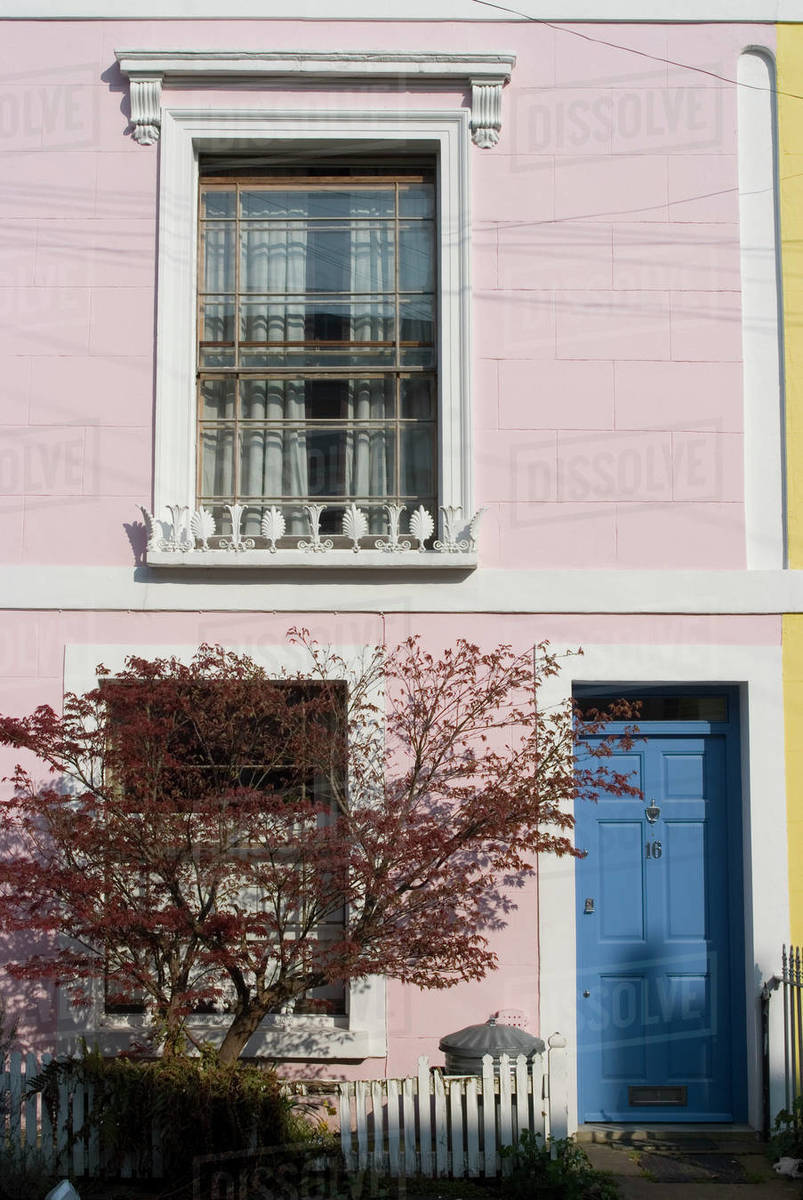 Pastelcoloured house in London, England, UK. Stock Photo Dissolve