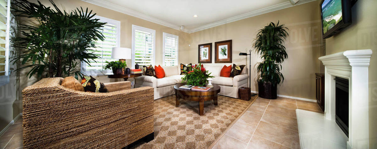 armchair and sofa in contemporary living room, azusa, california