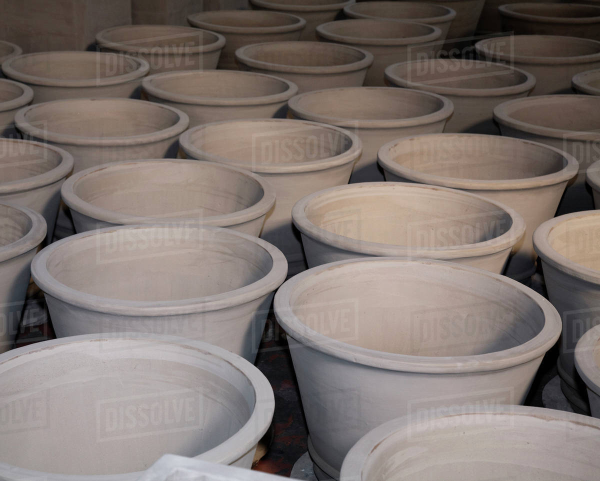 Unfinished Ceramic Pots Stock Photo Dissolve