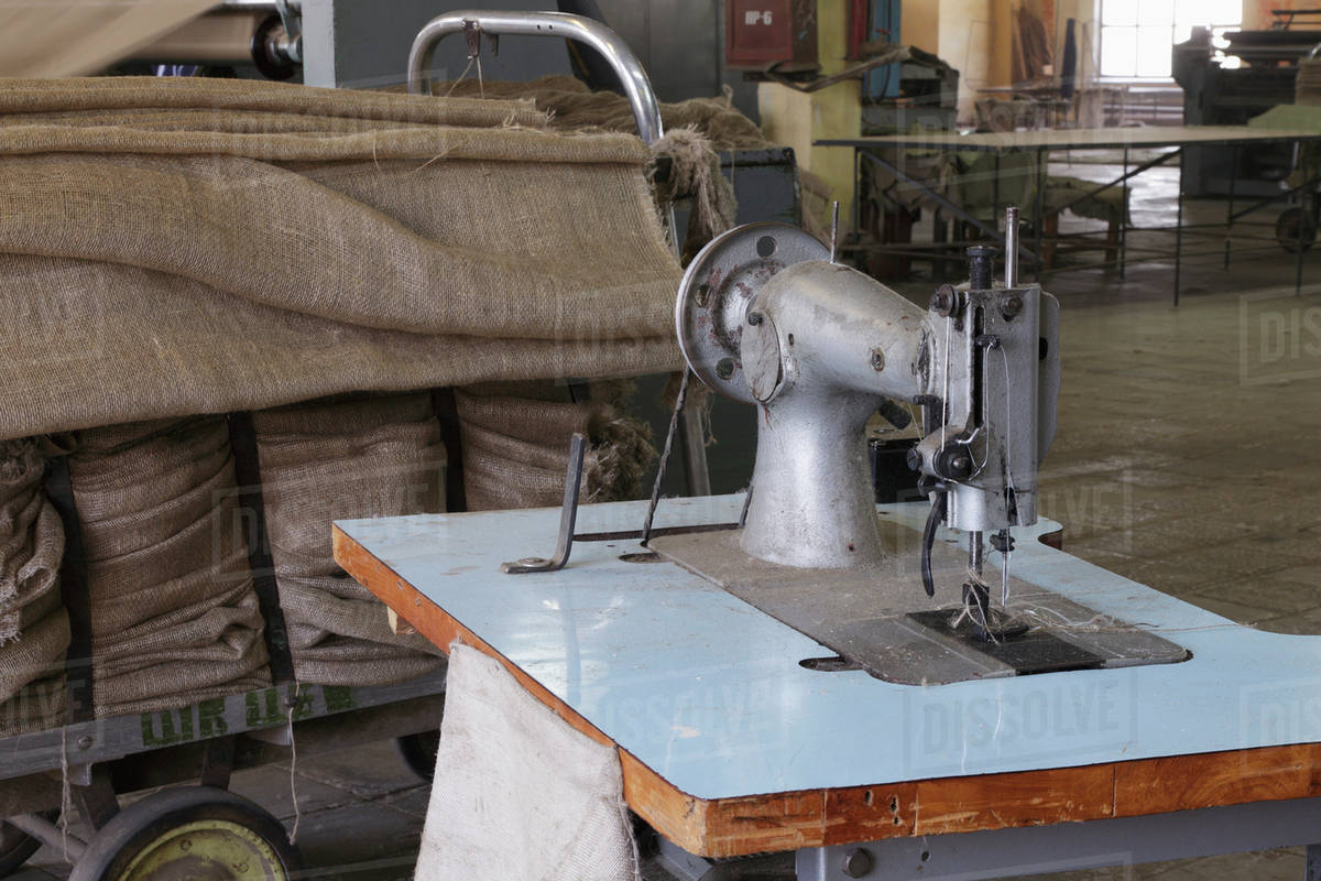 Factory Sewing Machine Stock Photo Dissolve