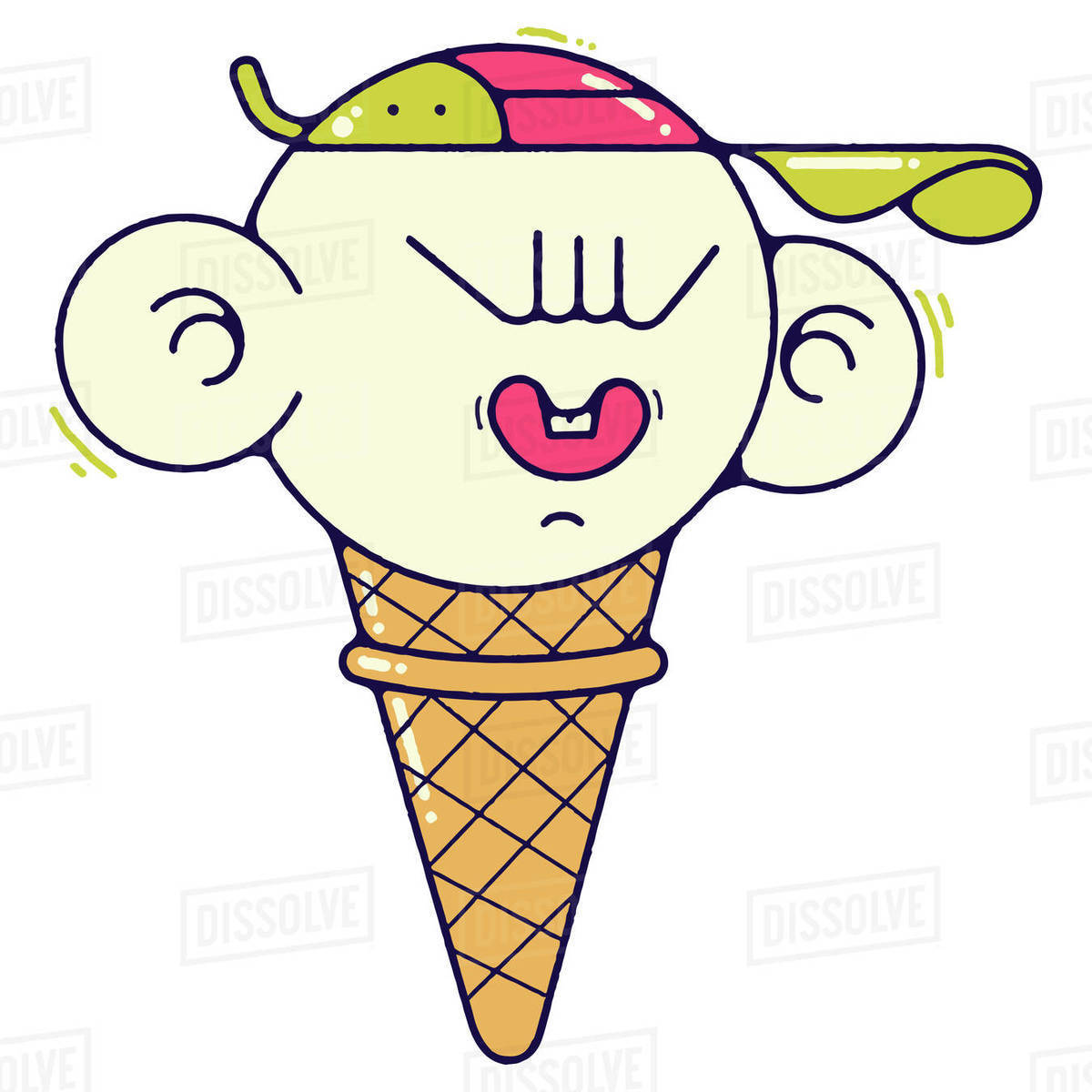 Illustration of ice cream boy isolated on white background Royalty-free stock photo