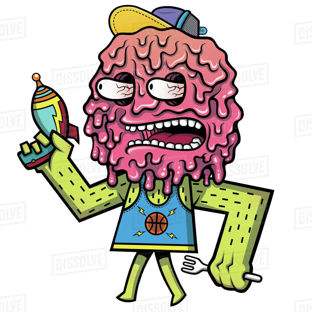 Cartoon illustration of blasto isolated on white background Royalty-free stock photo