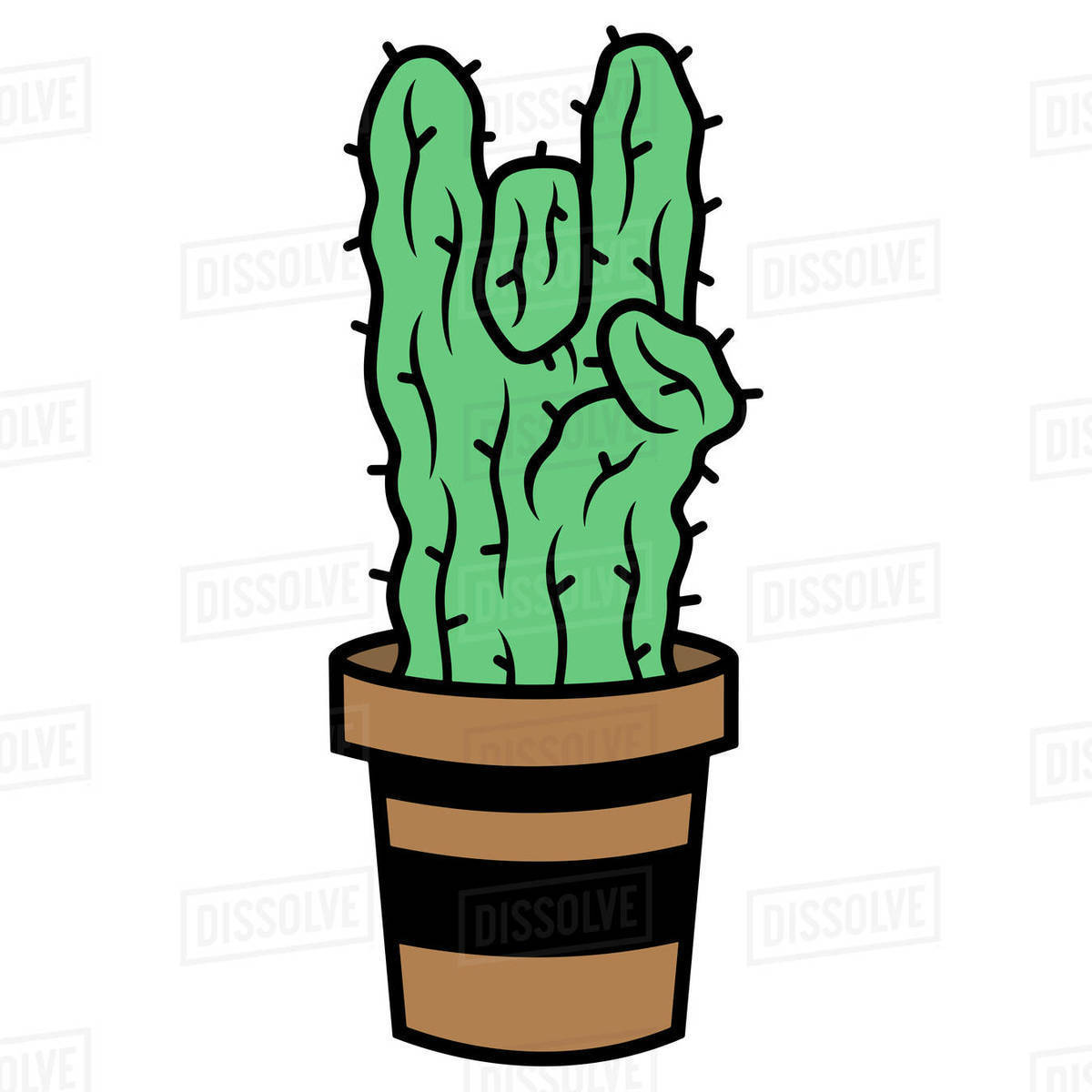 Illustration of cactus in the pot isolated on white background Royalty-free stock photo