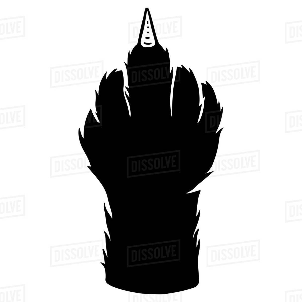 Illustration of a cat's paw against white background Royalty-free stock photo