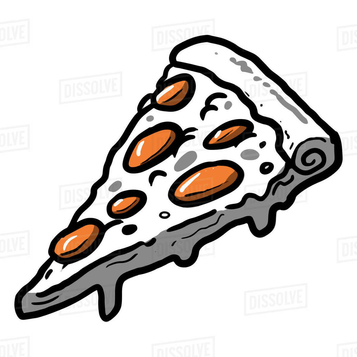 Illustration of pizza slice against white background Royalty-free stock photo