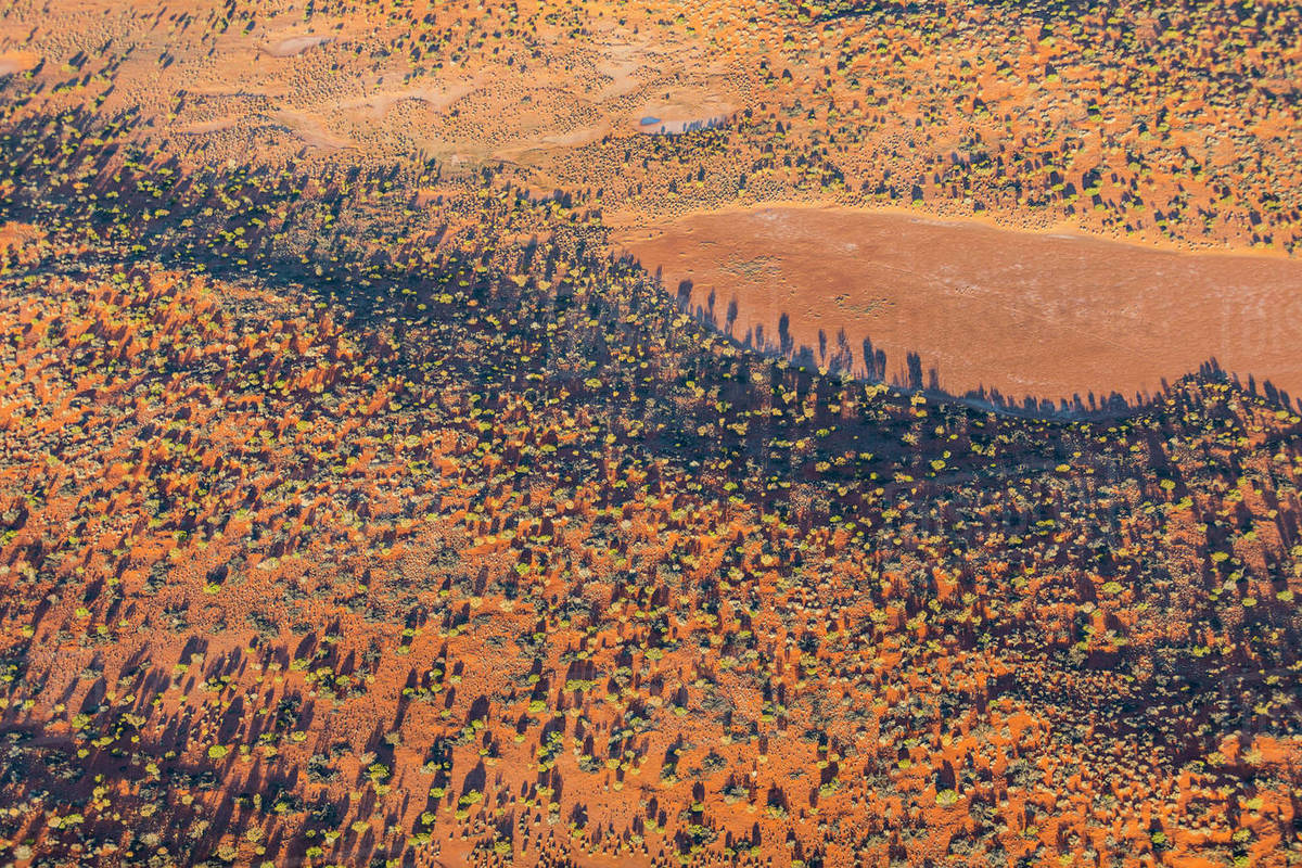 Abstract aerial view of dry arid landscape from central South Australia