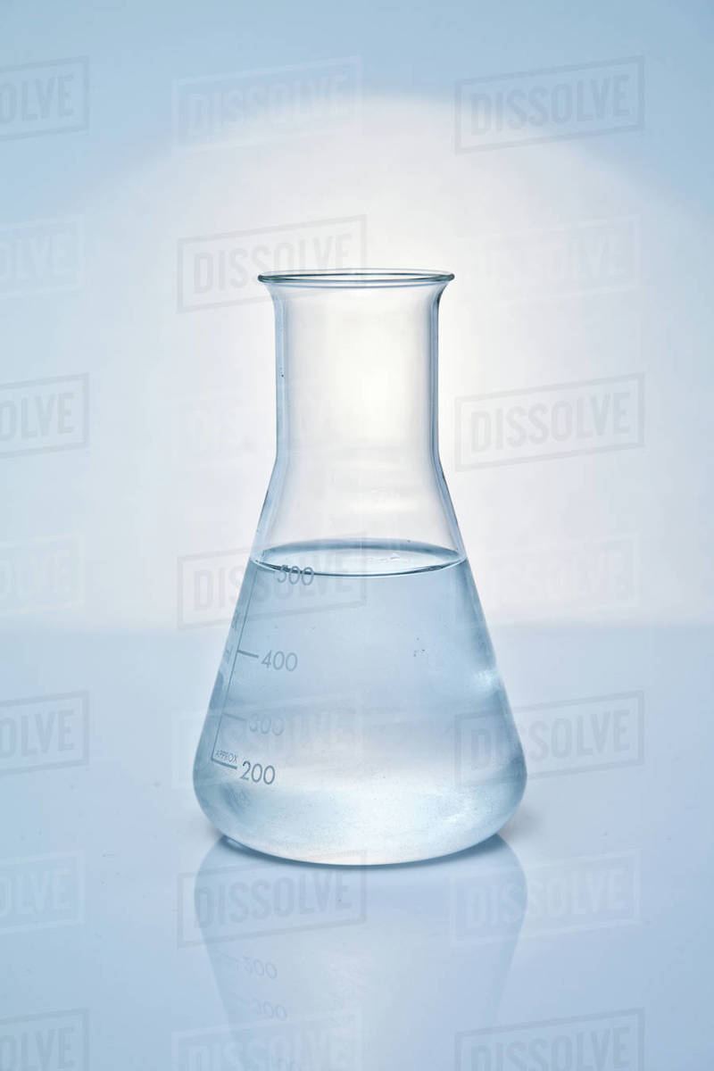 Conical Flask with liquid Stock Photo Dissolve