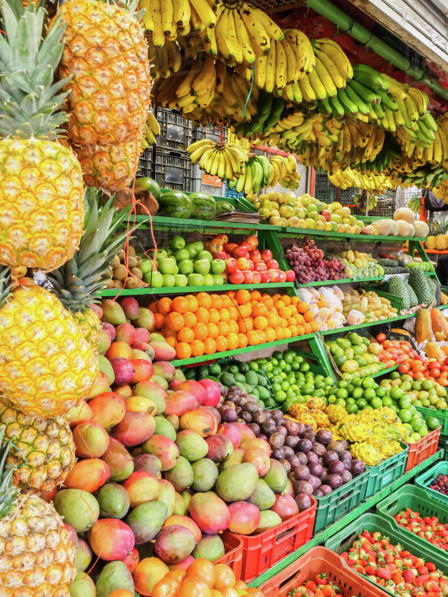 The produce section of Paloquemao market, Bogota, Colombia, South