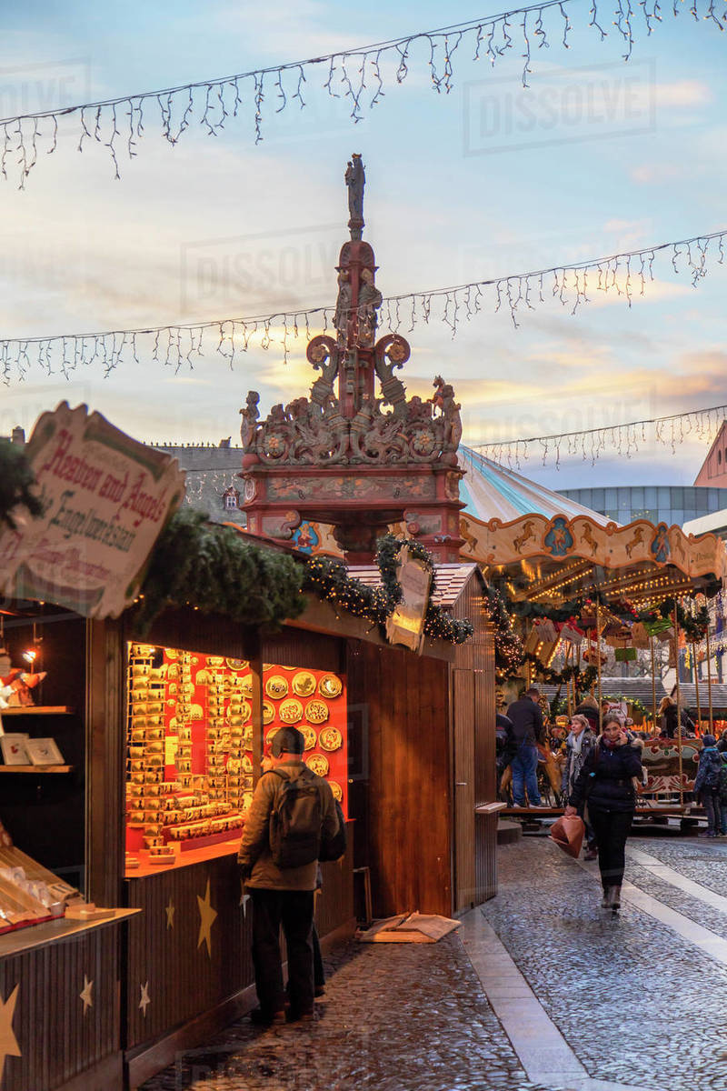 Christmas Market, Mainz, Rhineland-Palatinate, Germany, Europe Royalty-free stock photo