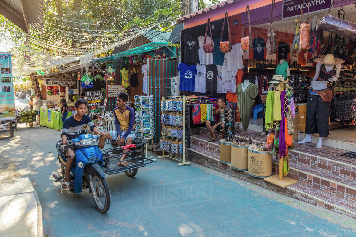 A street scene in Ko Lipe, Tarutao National Marine Park, Thailand, Southeast Asia, Asia Royalty-free stock photo