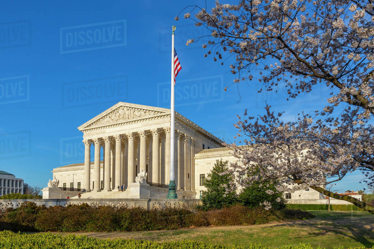 View of Supreme Court of the United States in spring, Washington D.C., United States of America, North America Royalty-free stock photo