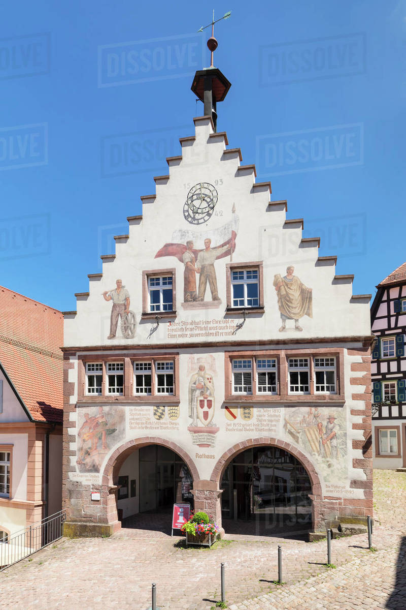 Town hall, market place, Schiltach, Black Forest, Kinzigtal Valley, Baden-Wurttemberg, Germany, Europe Royalty-free stock photo