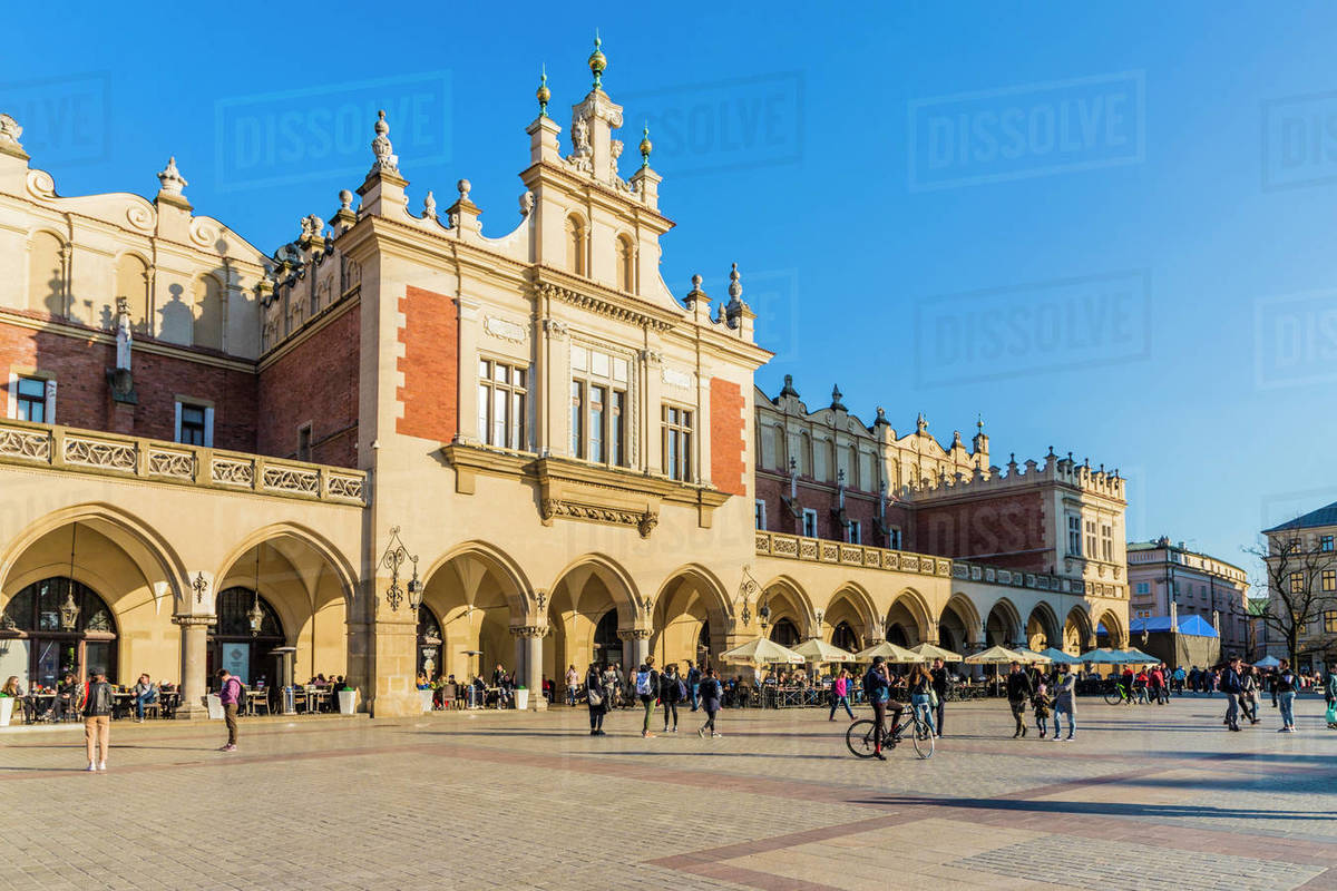 Cloth Hall in the main square, Rynek Glowny, in the medieval old town, UNESCO World Heritage Site, Krakow, Poland, Europe Rights-managed stock photo