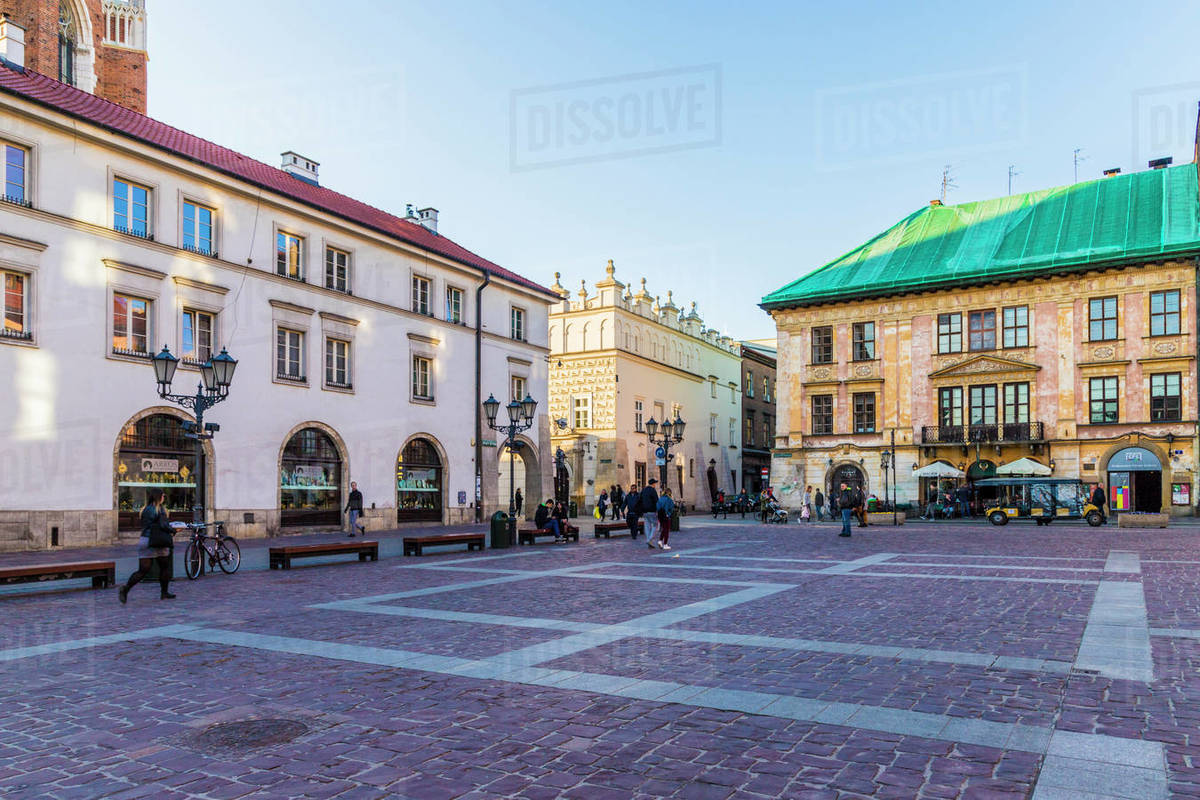 Little Market Square (Maly Rynek), in the medieval old town, UNESCO World Heritage Site, Krakow, Poland, Europe Rights-managed stock photo
