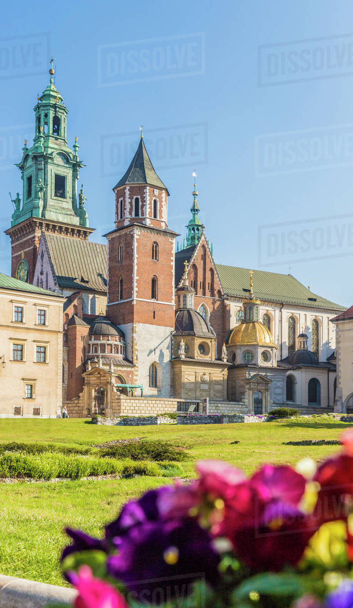 View of Wawel Cathedral at Wawel Royal Castle, UNESCO World Heritage Site, in the medieval old town, in Krakow, Poland, Europe Rights-managed stock photo