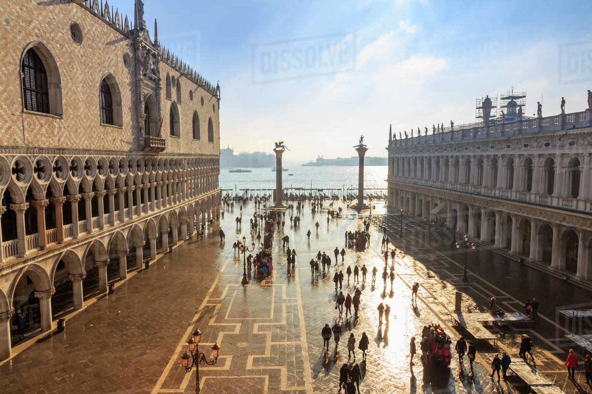 Palazzo Ducale (Doge's Palace) and Piazzetta San Marco, elevated