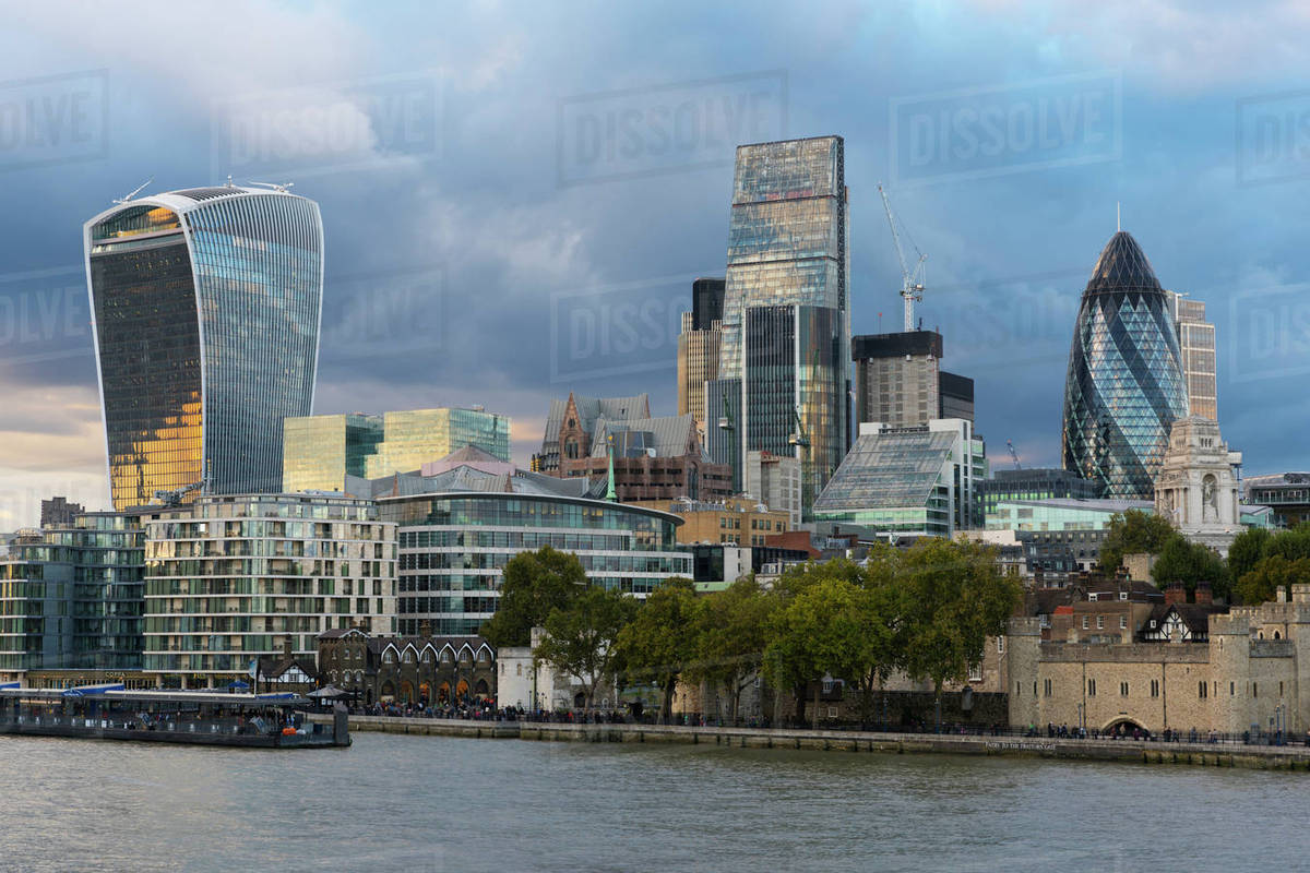 View of the Financial District, City of London, London, England, United Kingdom, Europe Royalty-free stock photo