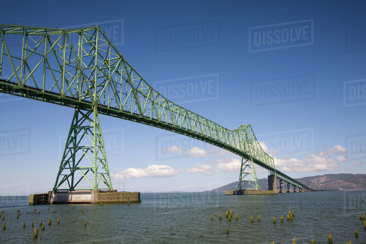 Oregon Astoria Astoria Megler Bridge Carries Highway 101 Across The