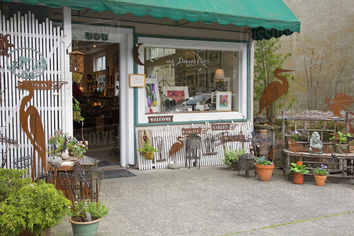 WA, La Conner, La Conner shops, a tourists' delight Stock Photo