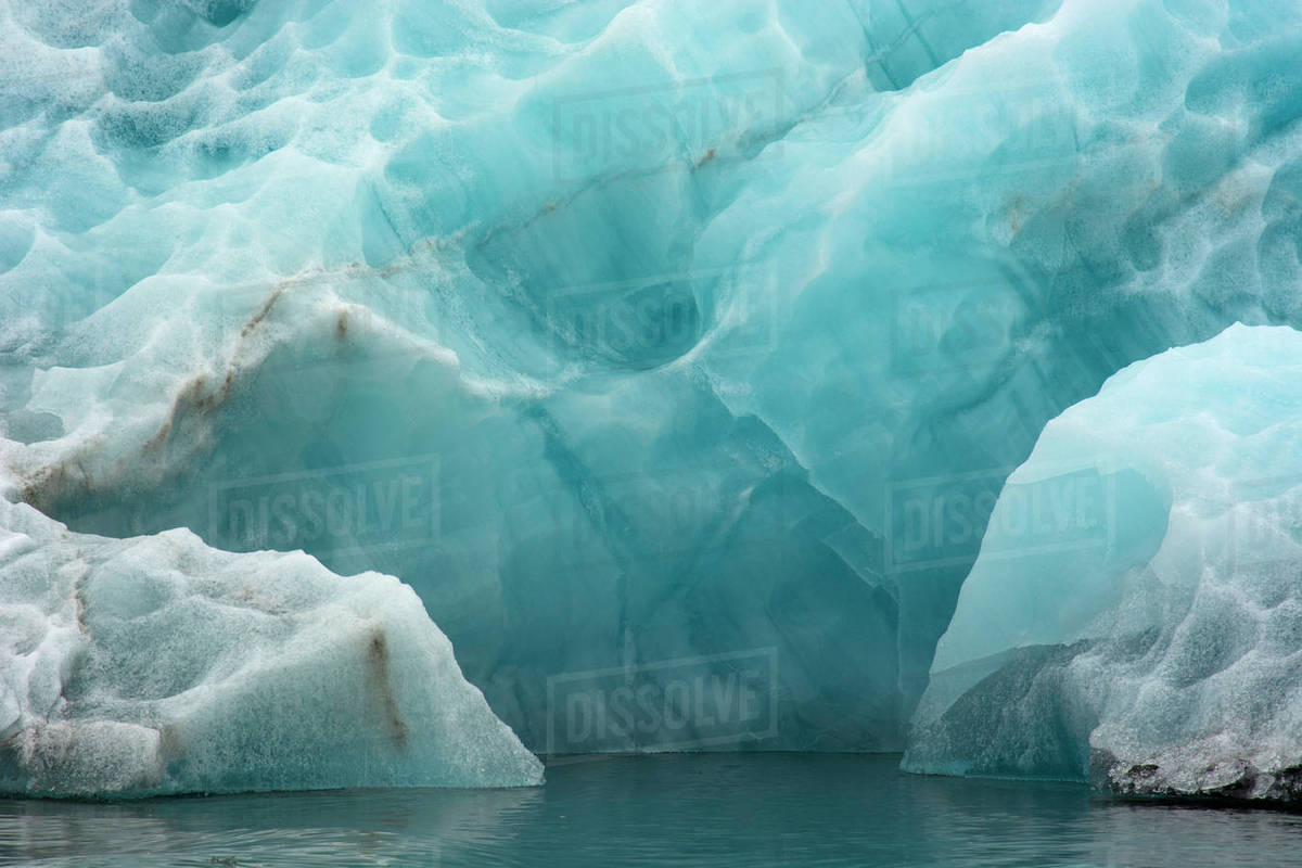 Norway. Svalbard. Spitsbergen. Hornsund. Brepollen. Icebergs with