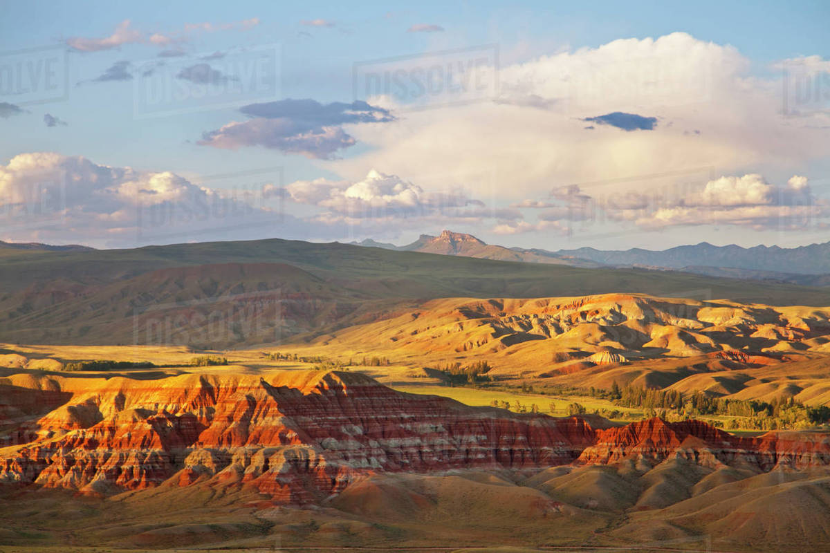 Badlands and Castle Rock in Dubois, Wyoming, USA Stock Photo Dissolve