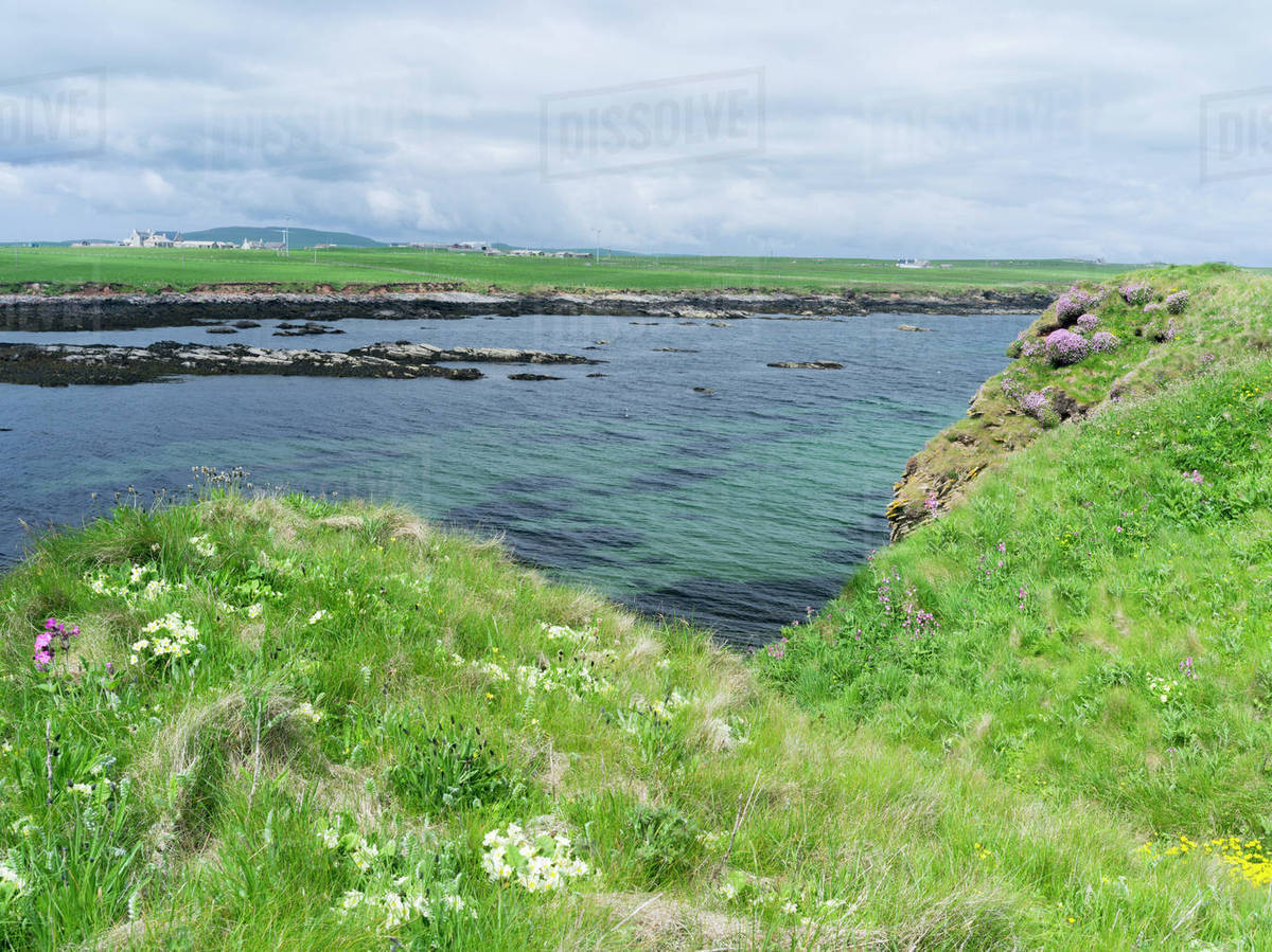 Landscape on Westray, a small island in the Orkney archipelago, Orkney