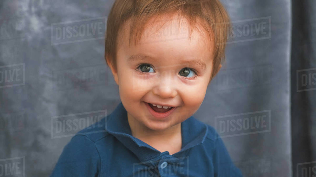 The cute little boy have fun at home Stock Photo Dissolve