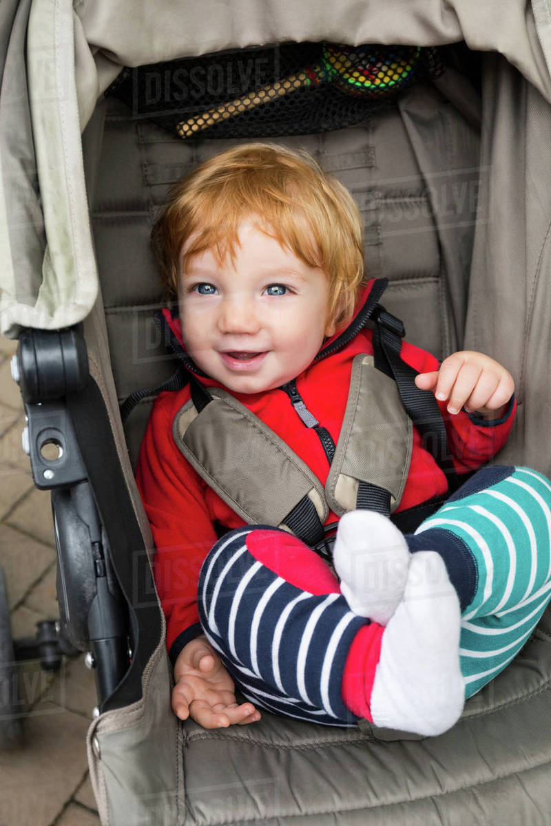 baby in pushchair