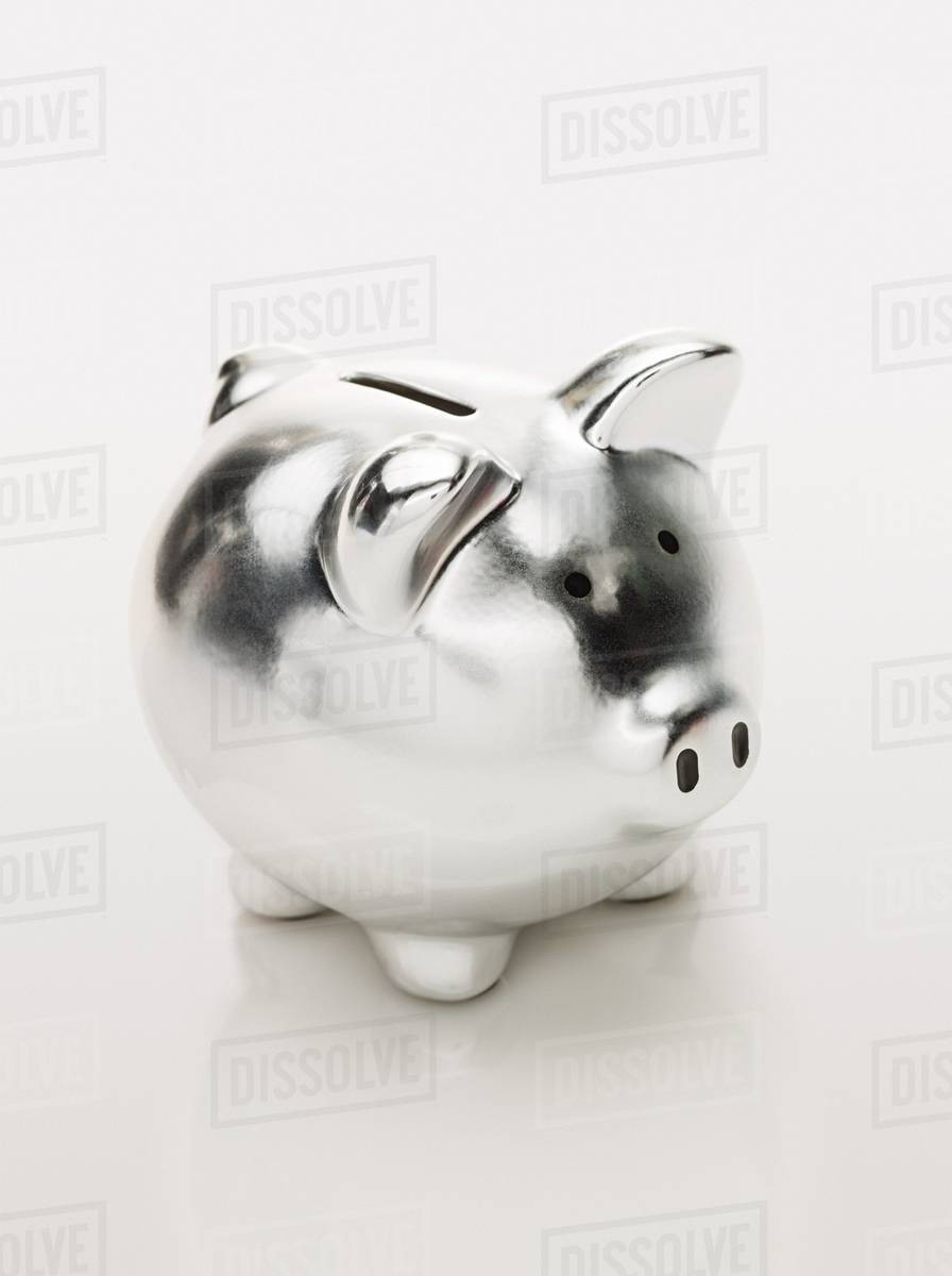 Silver Piggy Bank Stock Photo Dissolve