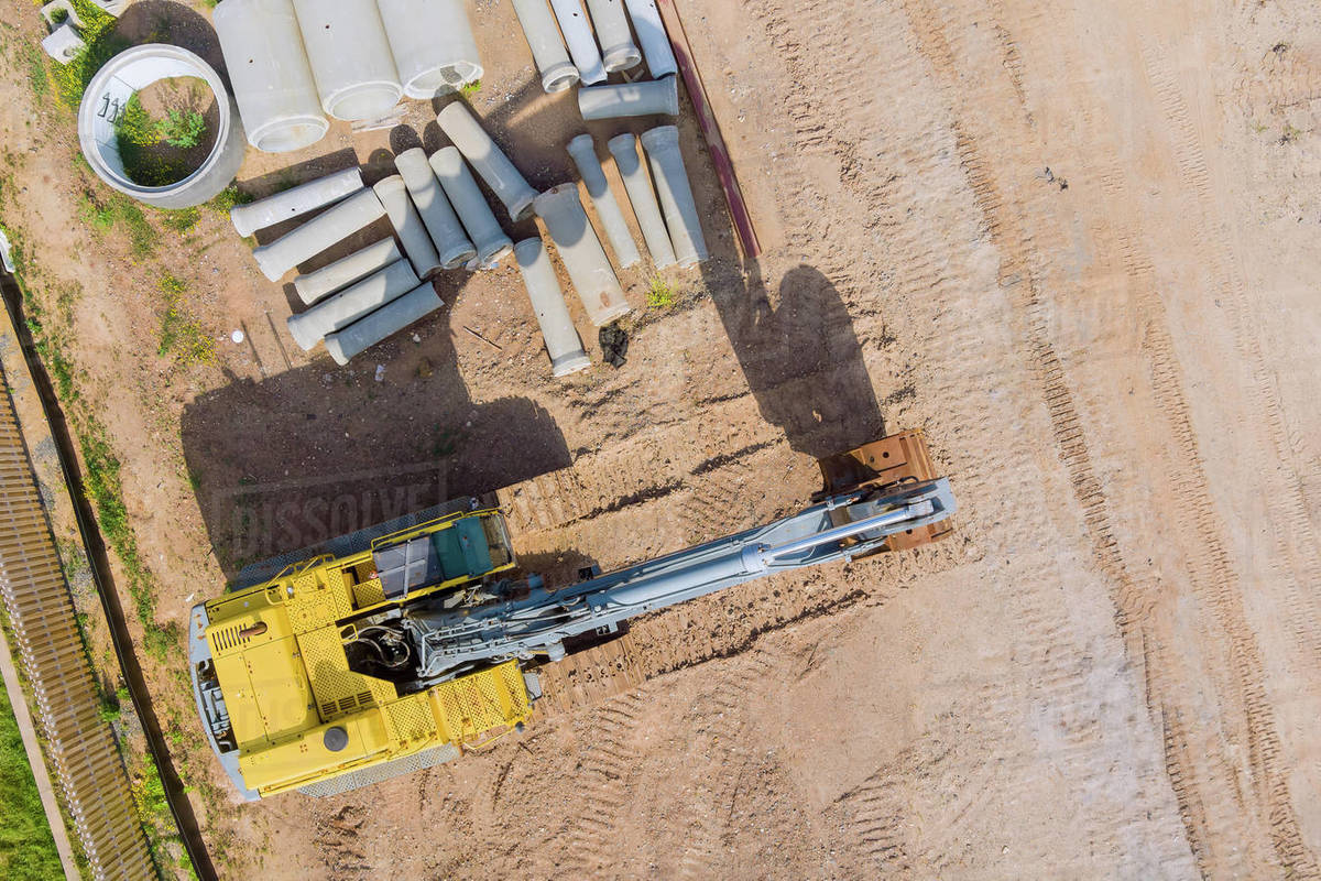 Stacked concrete drainage sewer pipe in apartment building on
