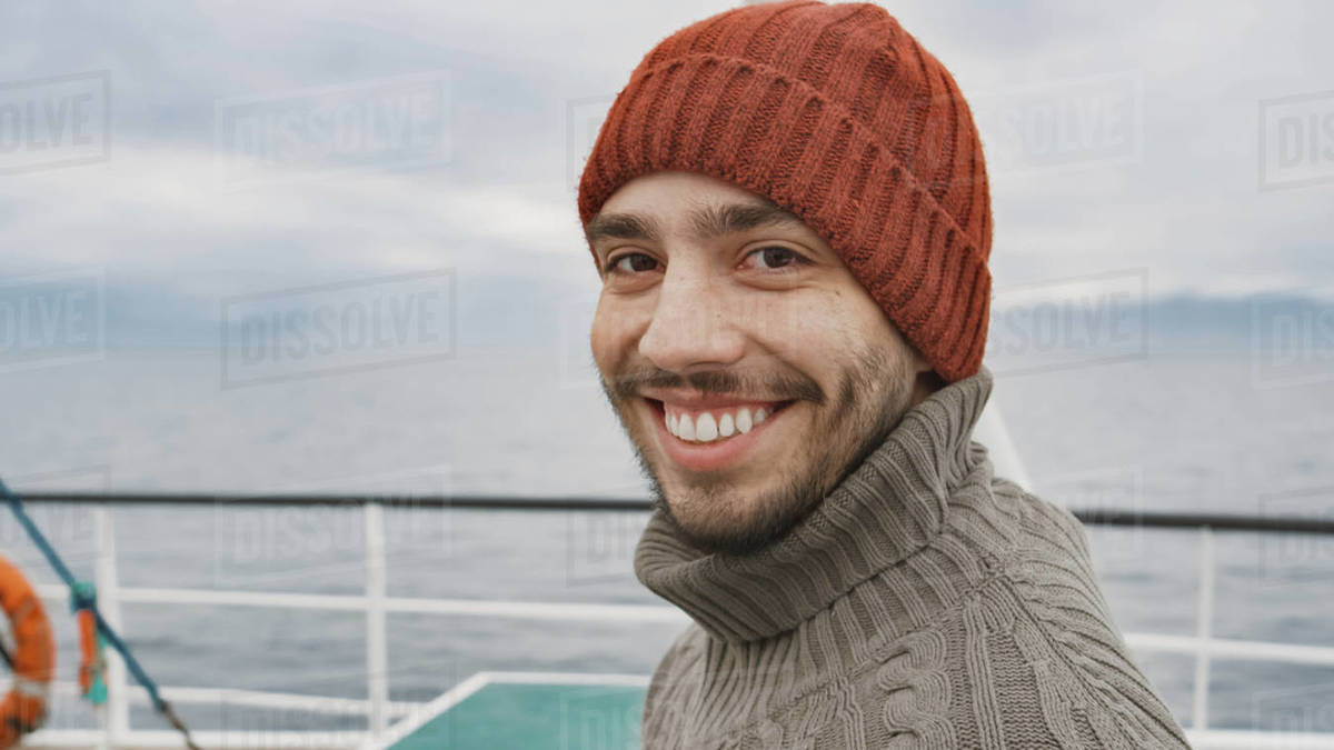 Portrait of Casualy Dressed Smiling Fisherman on Commercial Fishing