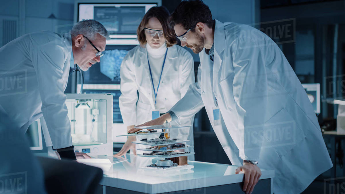 Shot in Industrial Design Laboratory, Specialist Uses Microscope